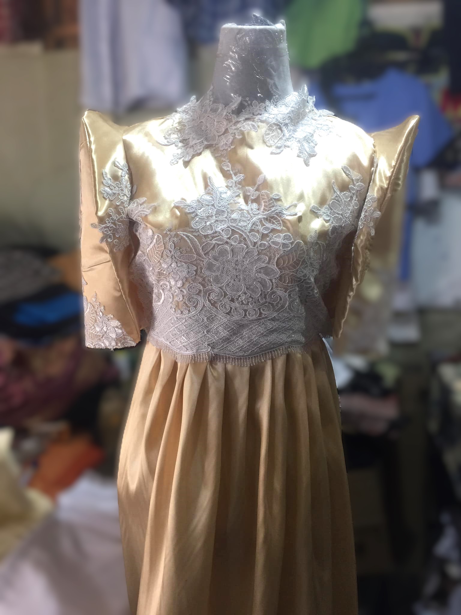 Shiny golden satin