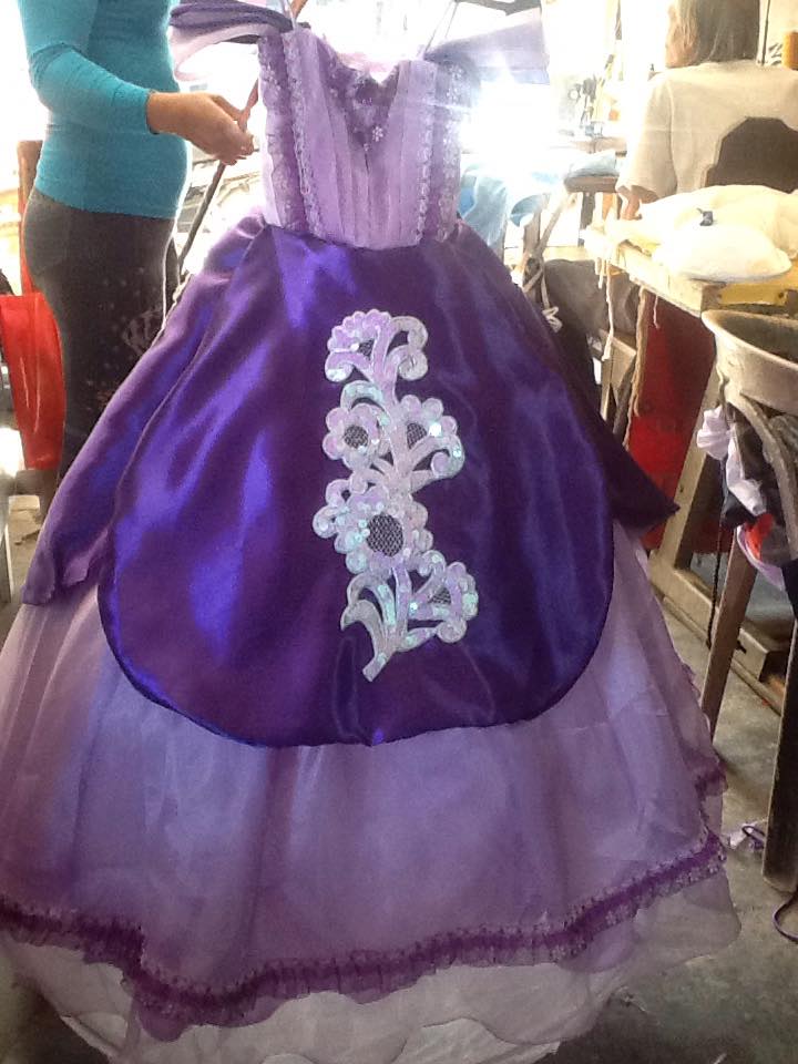 purple ball gown